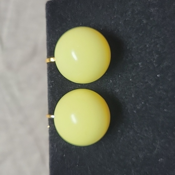 Vintage Clip On Yellow Earrings - Picture 1 of 3